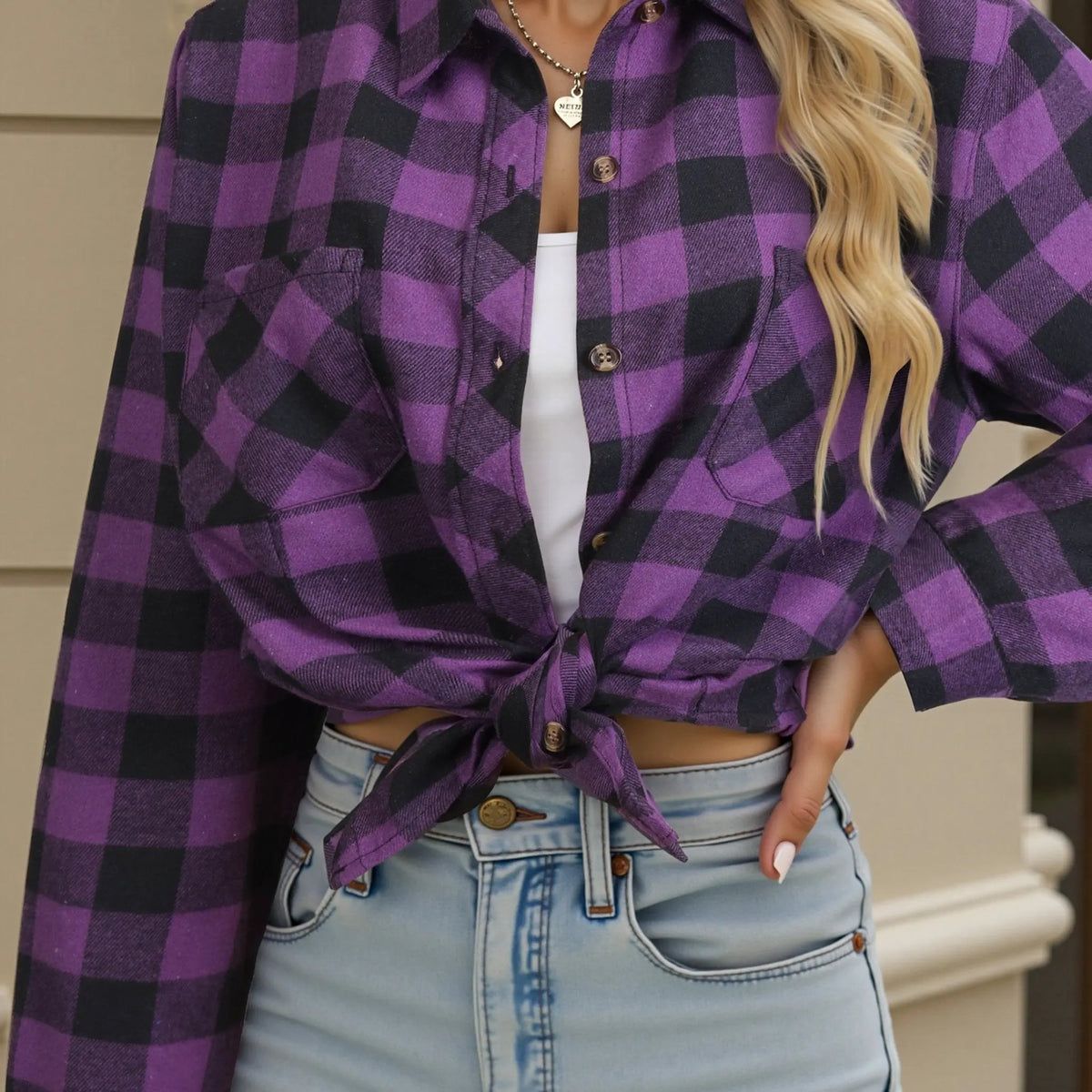 Everly | Relaxed Buffalo Check Shirt by My Store
