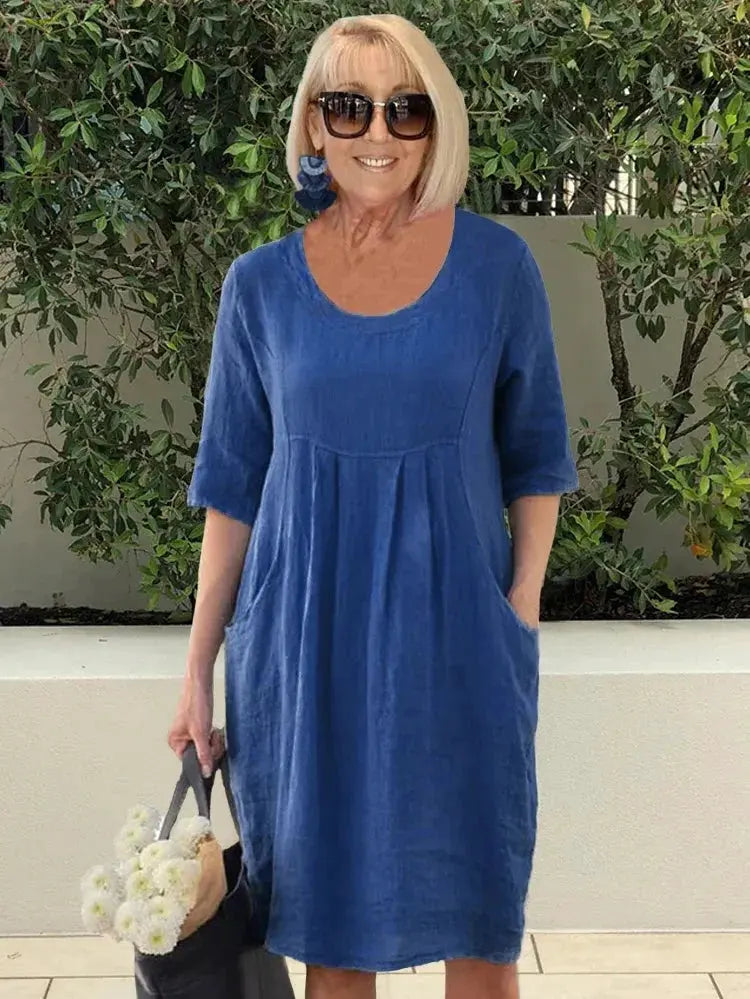 Women's Relaxed Summer Tunic Dress with Pockets by Bellmaren