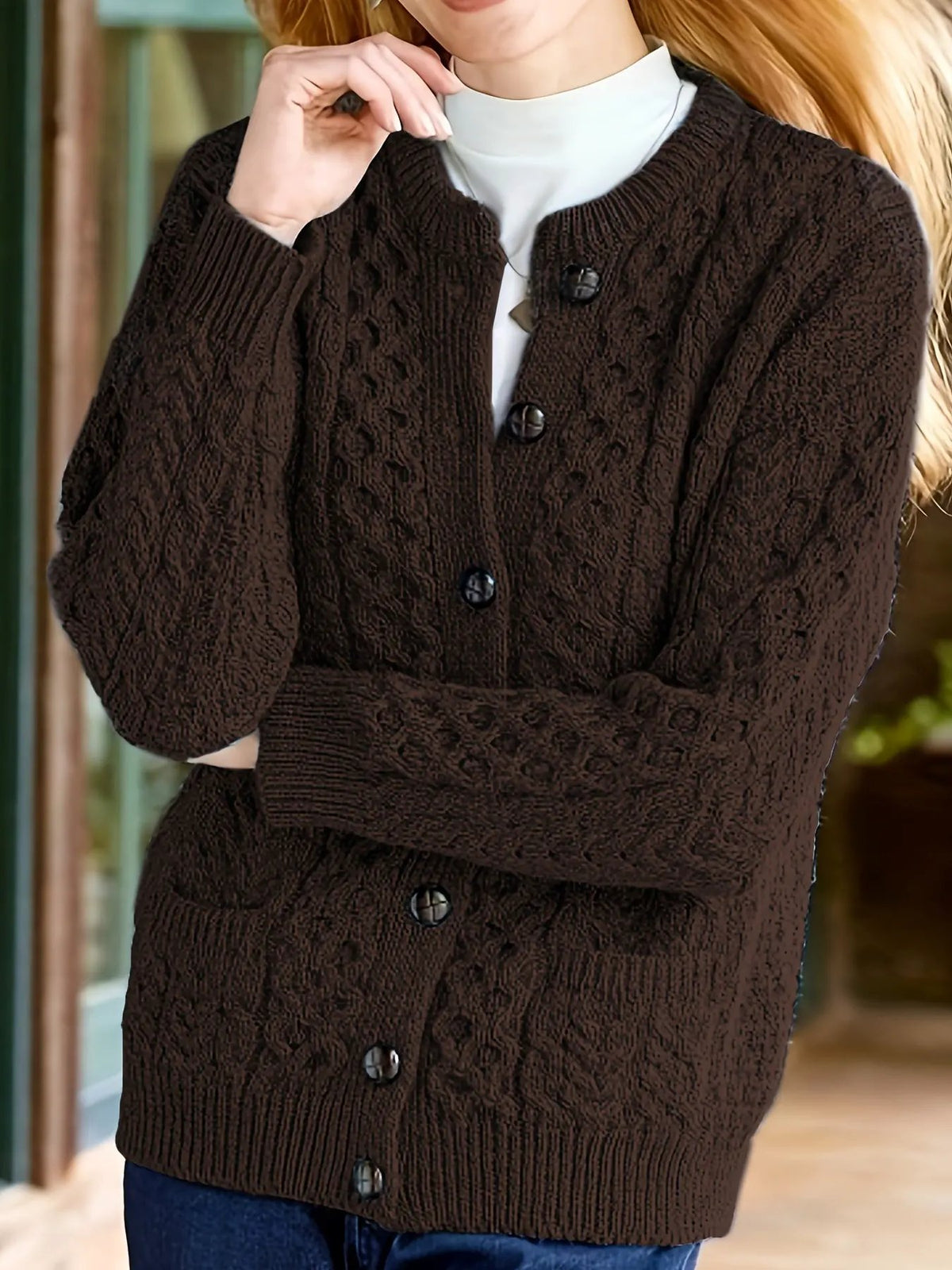 Fern | Textured Button-Front Cardigan by My Store