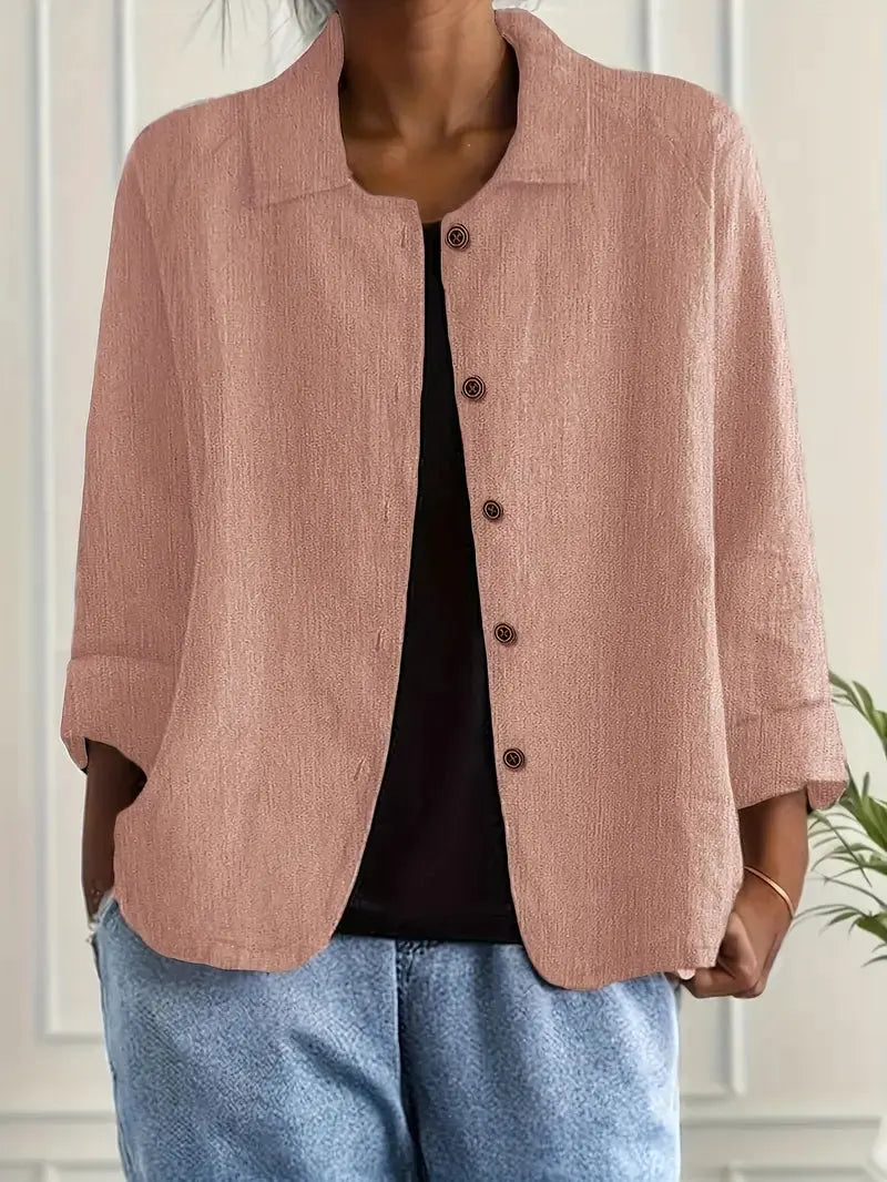 Women's Draped Open-Front Top – Lightweight, Relaxed Layer