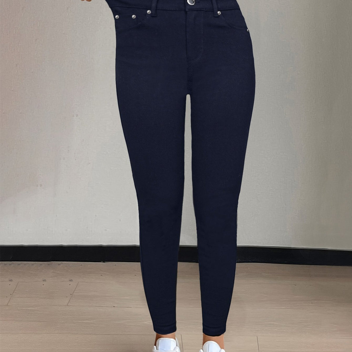 Women's High-Waist Skinny Jeans with Gentle Stretch-Women's Jeans-Bellmaren-Blue-S-My Store