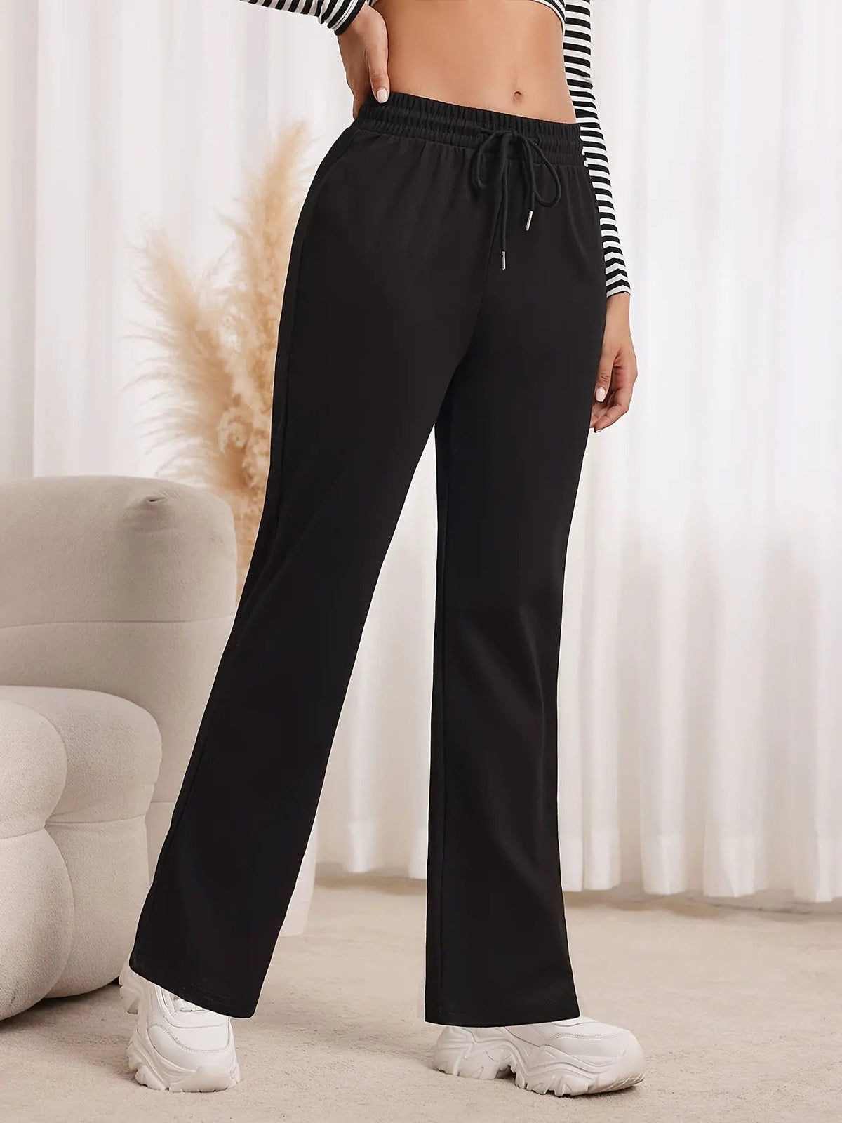 Women's Relaxed Straight-Leg Sweatpants-Women's Sweatpants-Bellmaren-Grey-S-My Store
