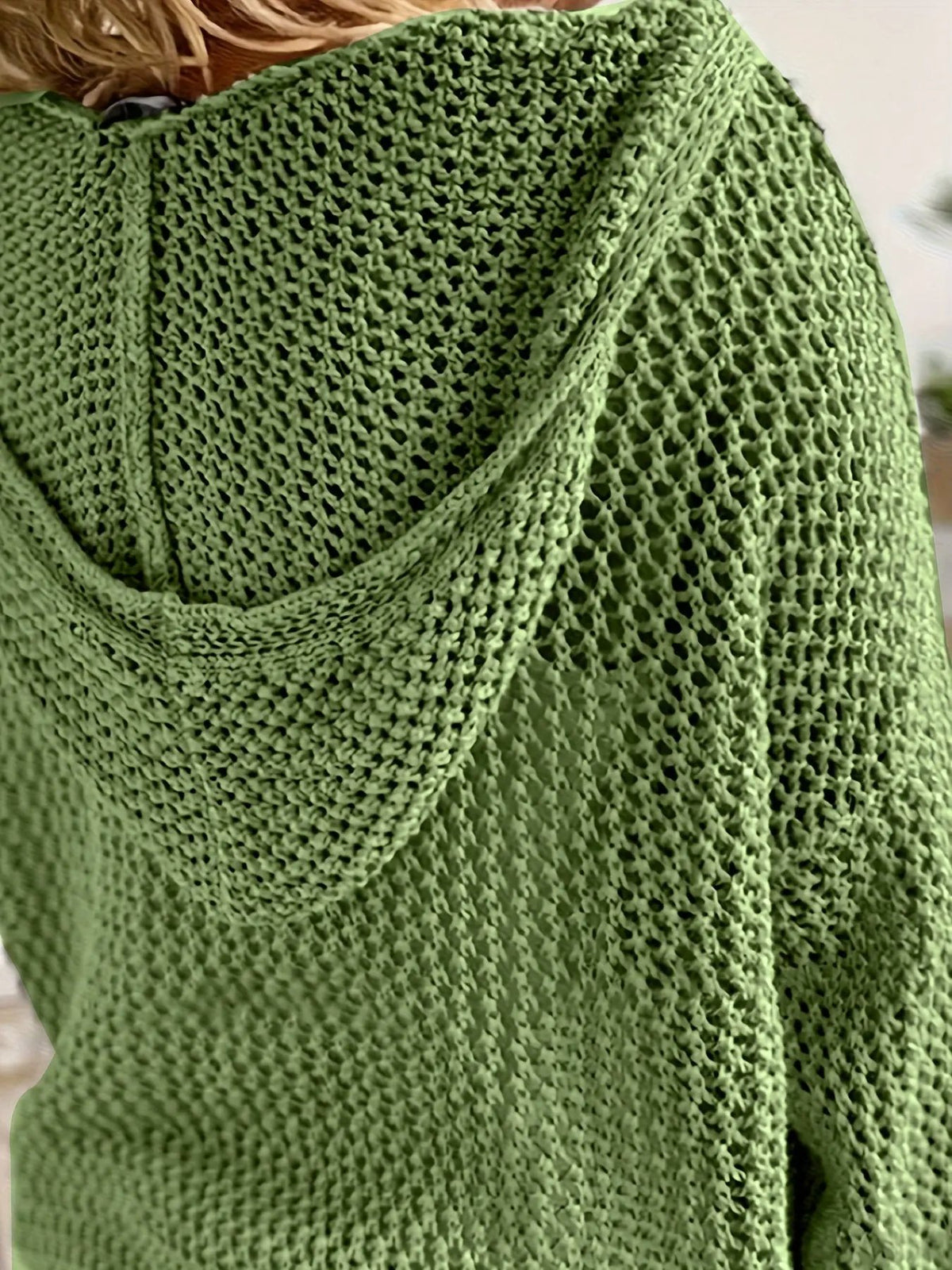 Women's Relaxed Open-Knit Hooded Sweater by Bellmaren