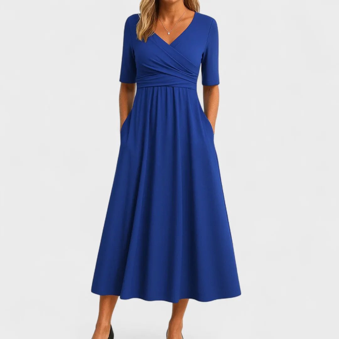 Maddison | Graceful Pleated Midi Dress by My Store
