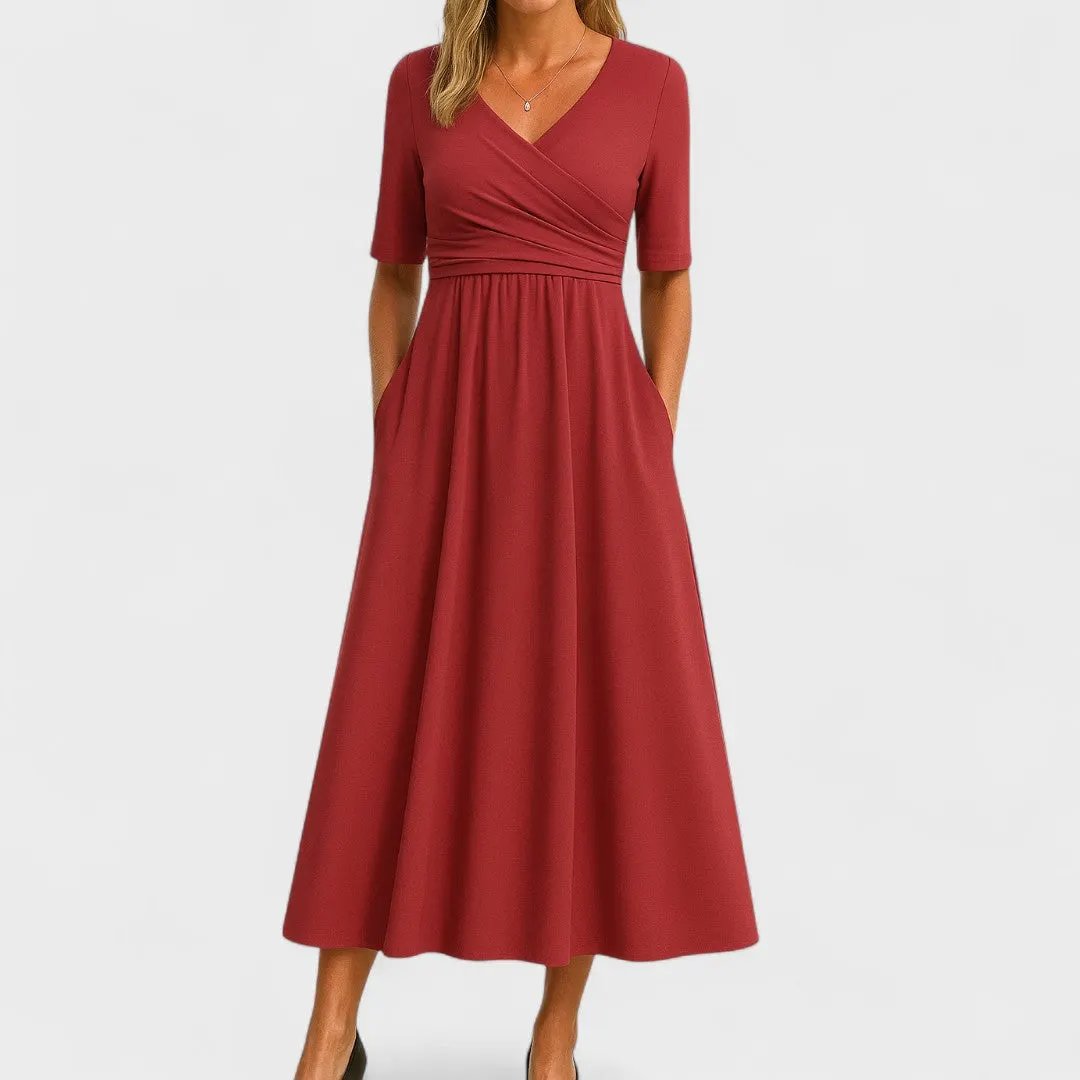 Maddison | Graceful Pleated Midi Dress by My Store