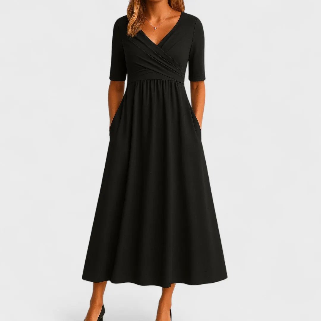 Maddison | Graceful Pleated Midi Dress by My Store