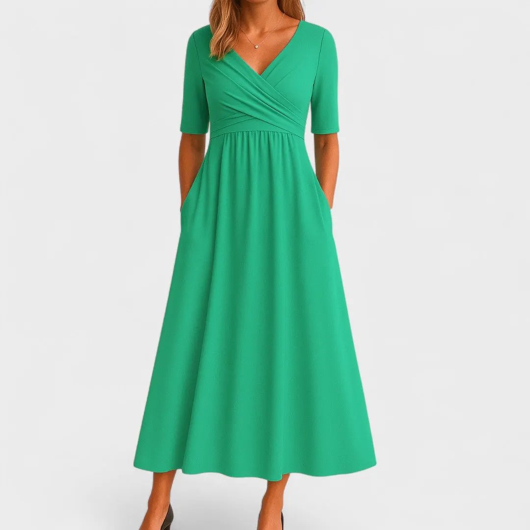 Maddison | Graceful Pleated Midi Dress by My Store