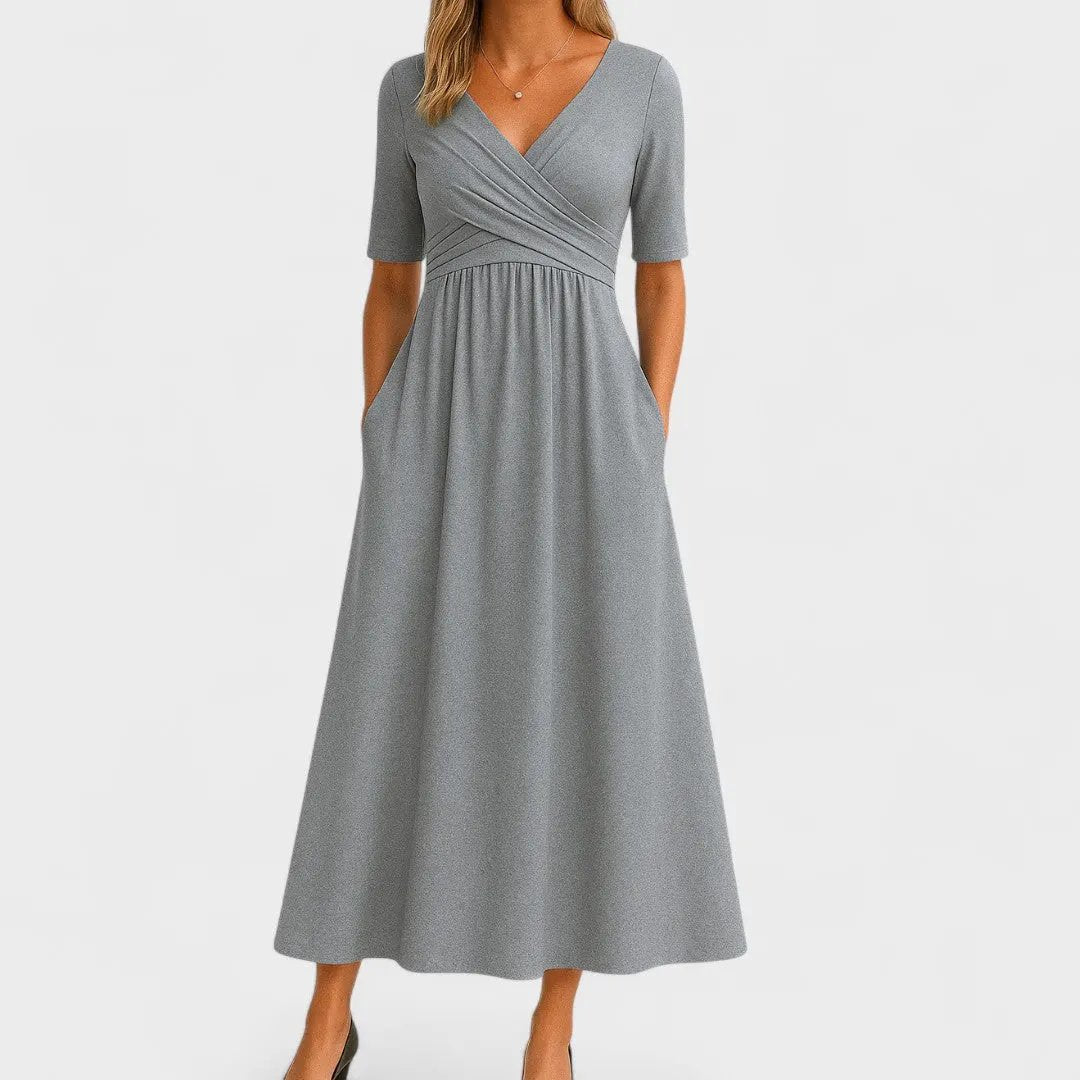 Maddison | Graceful Pleated Midi Dress by My Store