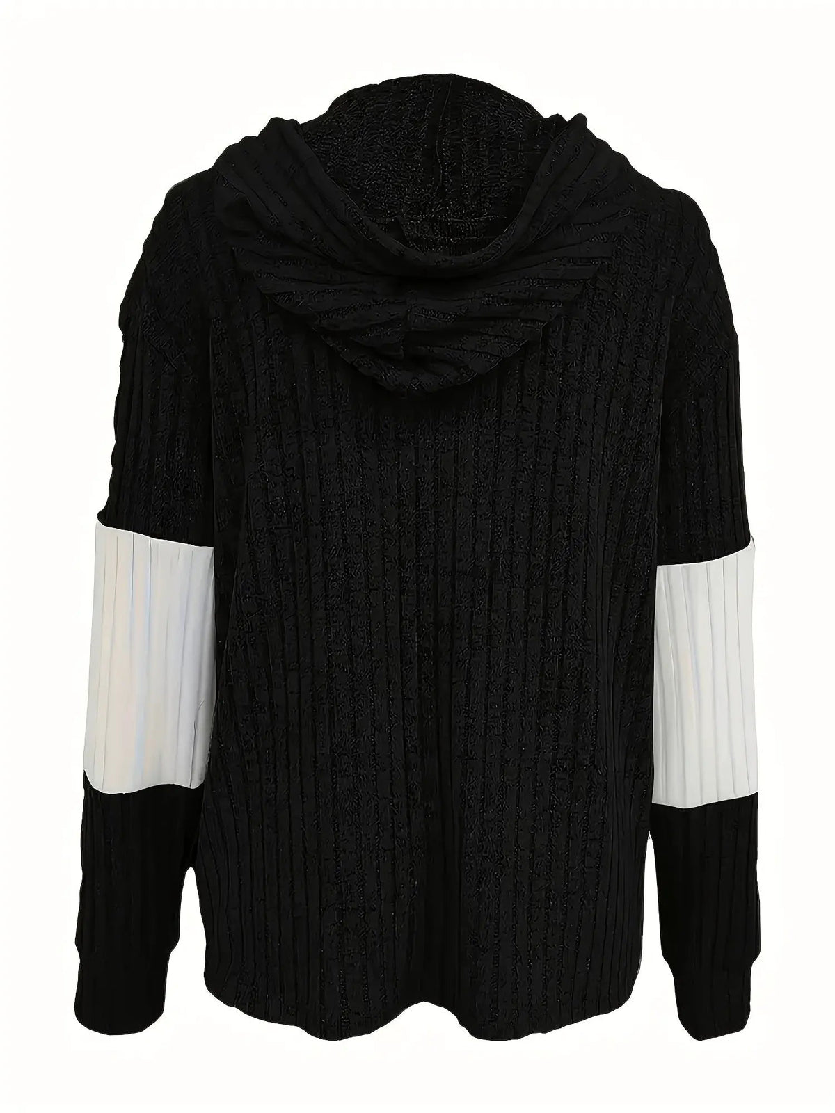 Cecilia | Textured Colour-Block Hooded Jacket by My Store