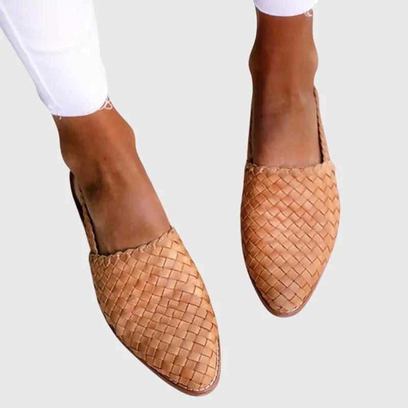 Women's Woven Pointed-Toe Flats - Slip-On Comfort by Bellmaren