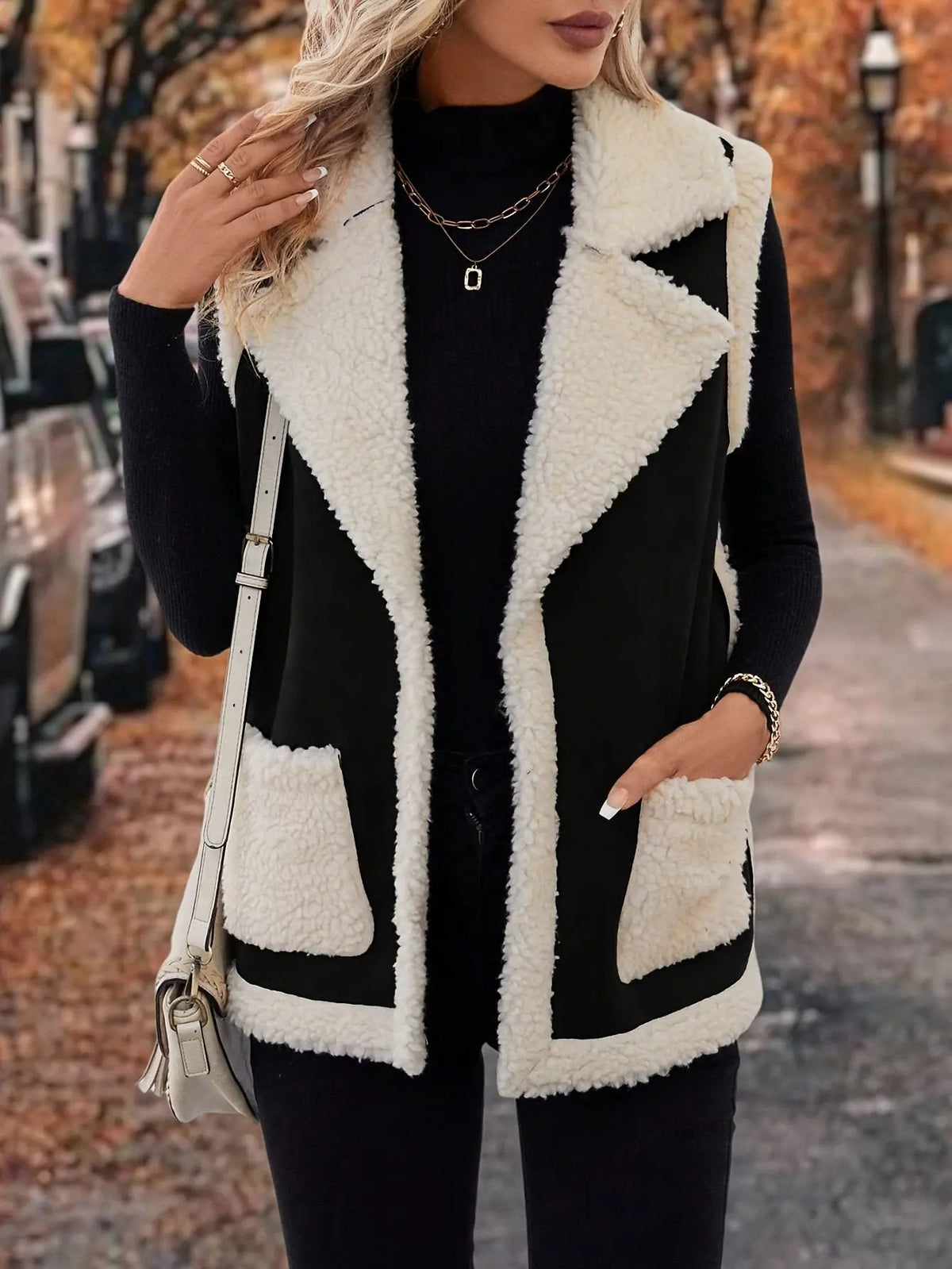 Women's Warm Lined Lapel Collar Sleeveless Vest-Women's Vests-Bellmaren-Rust-S-My Store