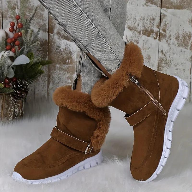 Nora | Cozy Plush-Trimmed Winter Boots by My Store