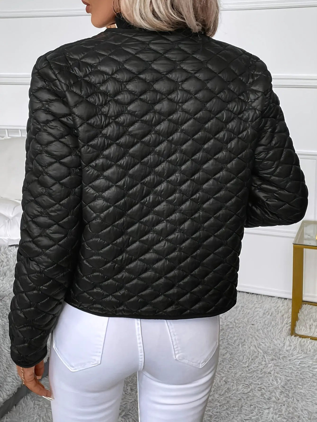 Helen | Quilted Diamond-Stitch Jacket by My Store