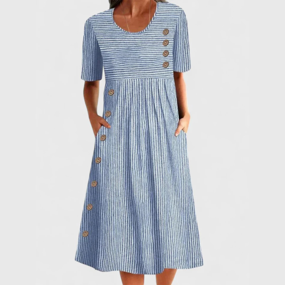 Demi | Striped Midi Dress by My Store