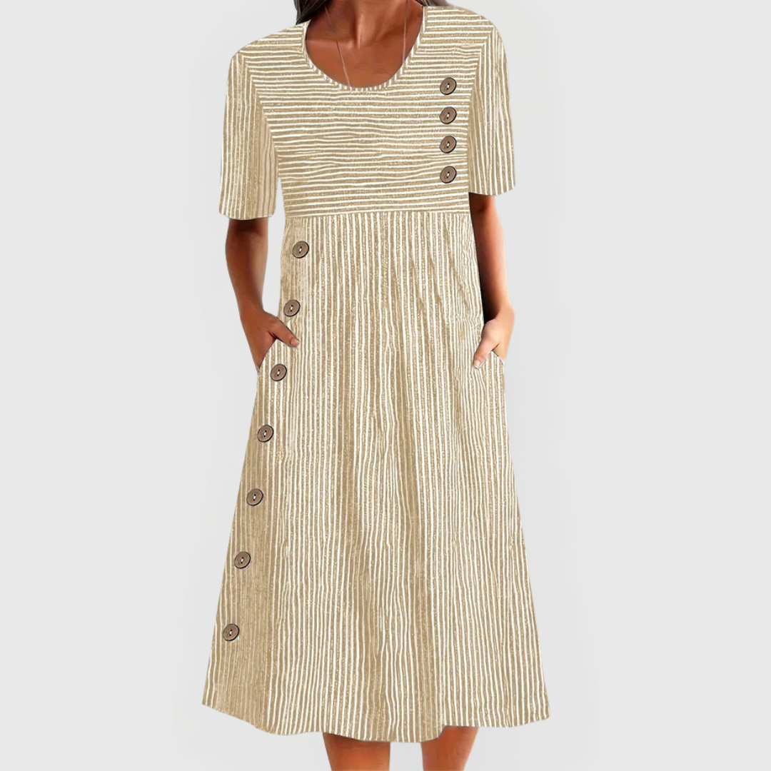Demi | Striped Midi Dress by My Store