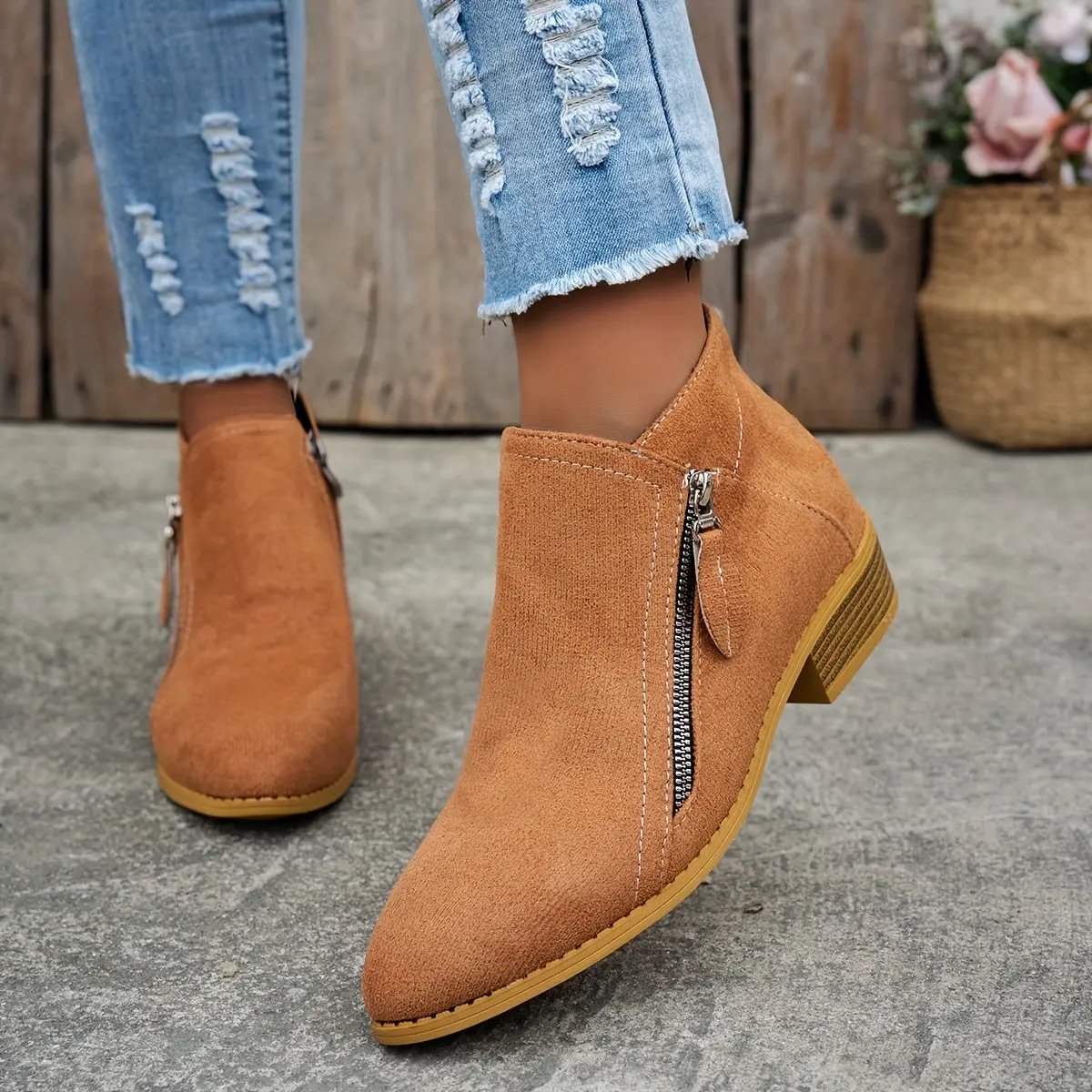 Joanna | Elegant Comfortable Zipper Shoes by My Store