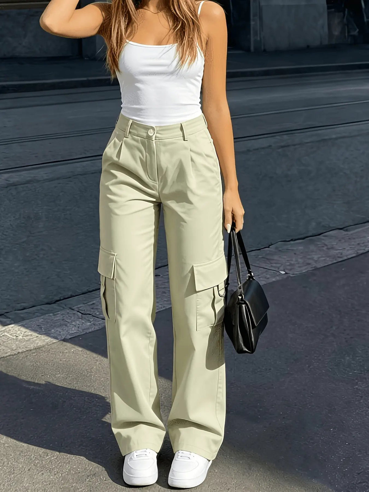 Bonnie | High-Waisted Wide-Leg Cargo Pants by My Store