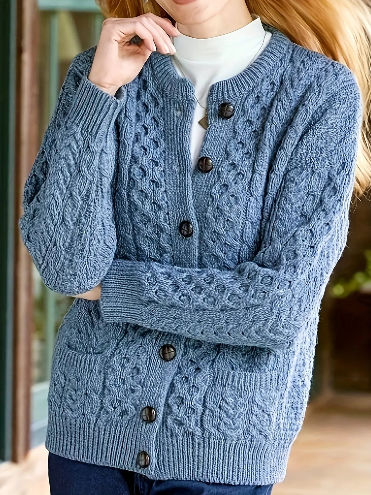 Fern | Textured Button-Front Cardigan by My Store