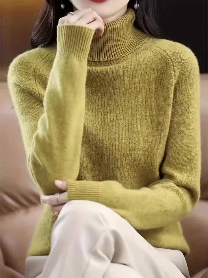 Women's Relaxed Turtleneck Jumper - Soft Everyday Knit by Bellmaren