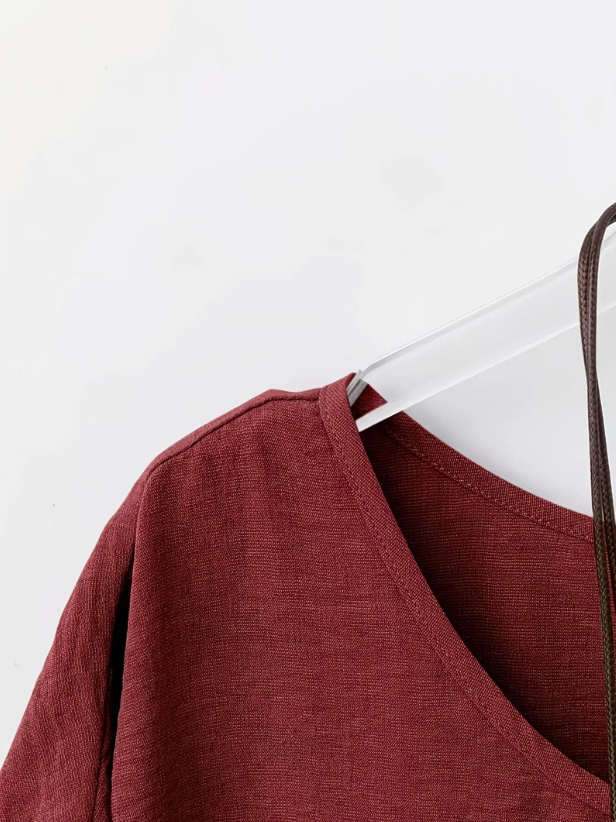 Women's Flowy Batwing Blouse With Rounded Neck-Women's Tops-Bellmaren-Khaki-S-My Store