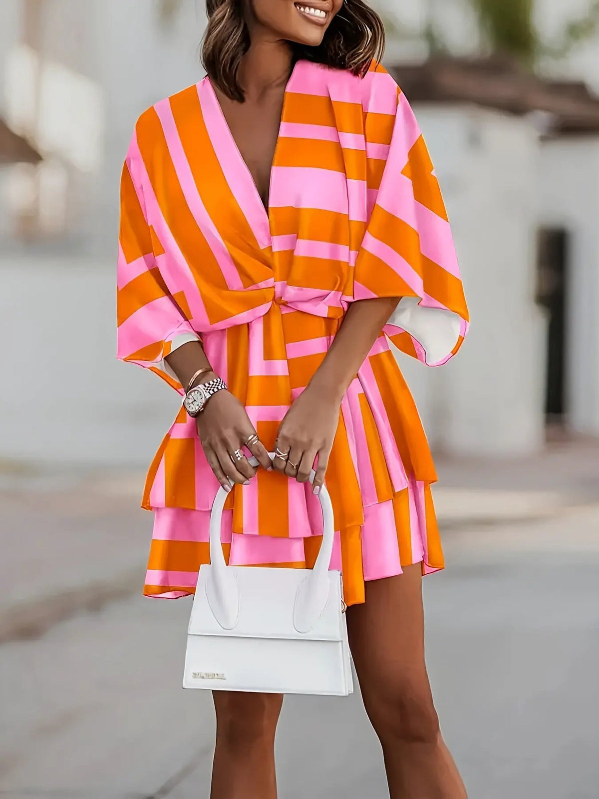 Rosanna | Flowing Batwing Wrap Dress by My Store