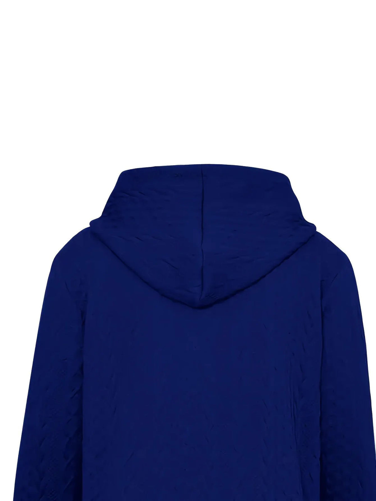 Women's Textured Zip-Up Hooded Jacket with Drawstring-Women's Coats & Jackets-Bellmaren-Blue-S-My Store