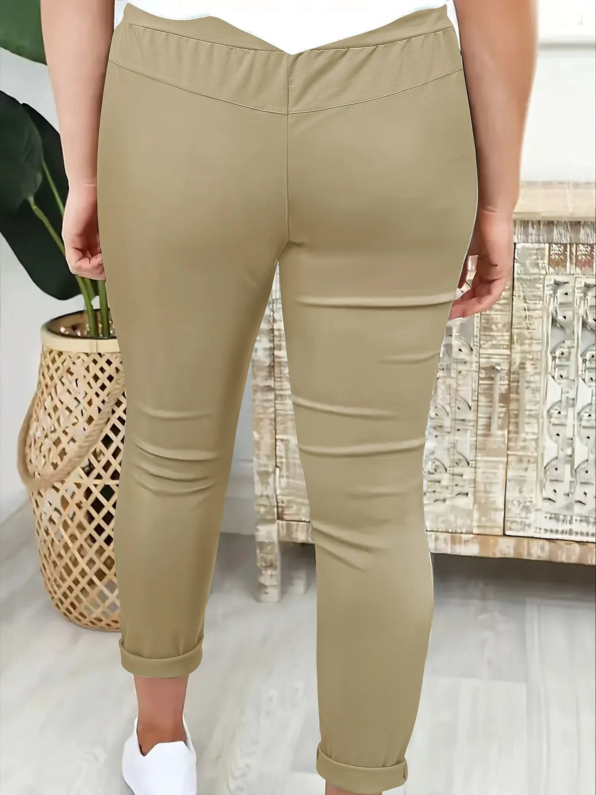 Women's Relaxed Drawstring Tapered Trousers-Women's Trousers-Bellmaren-Black-S-My Store