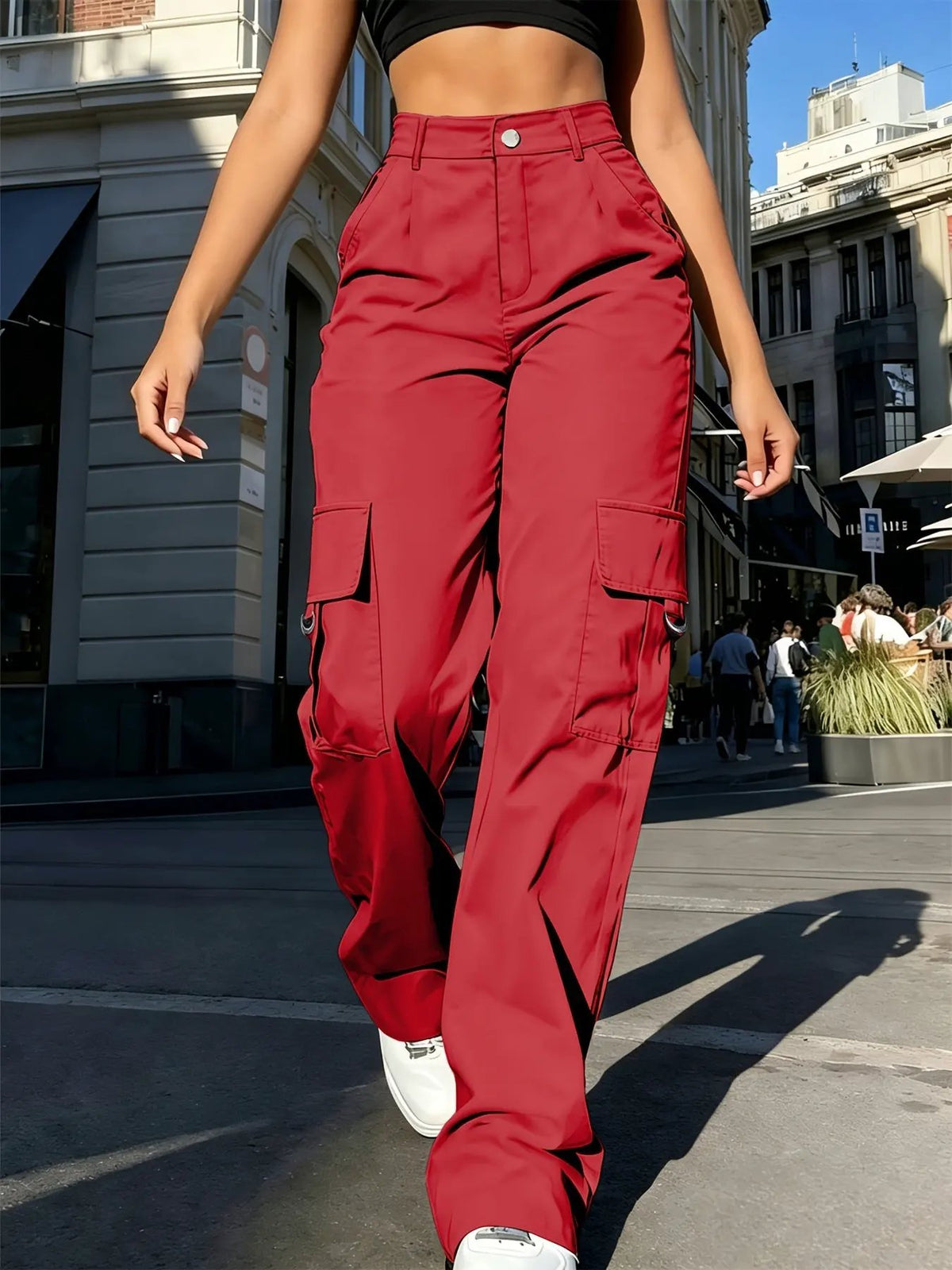 Bonnie | High-Waisted Wide-Leg Cargo Pants by My Store