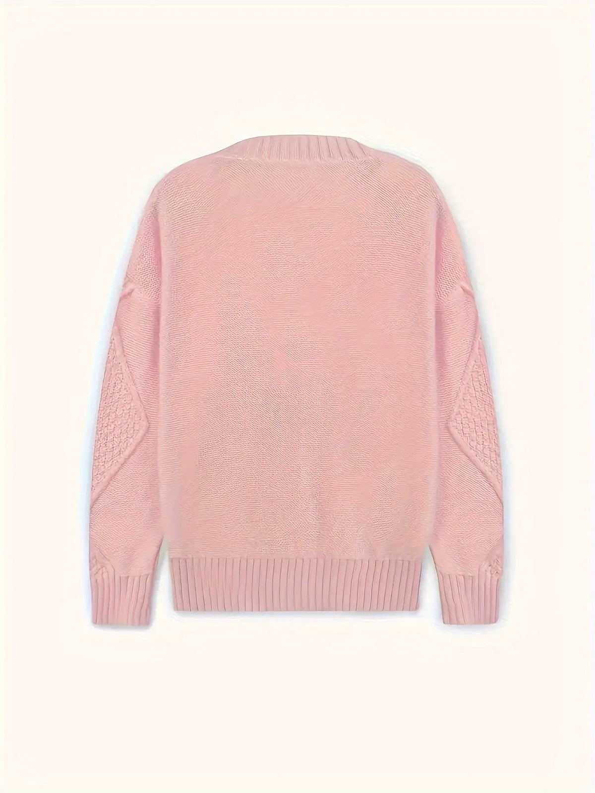 Women's Cable Knit Button Cardigan Relaxed Fit-Women’s Cardigans-Bellmaren-Pink-S-My Store