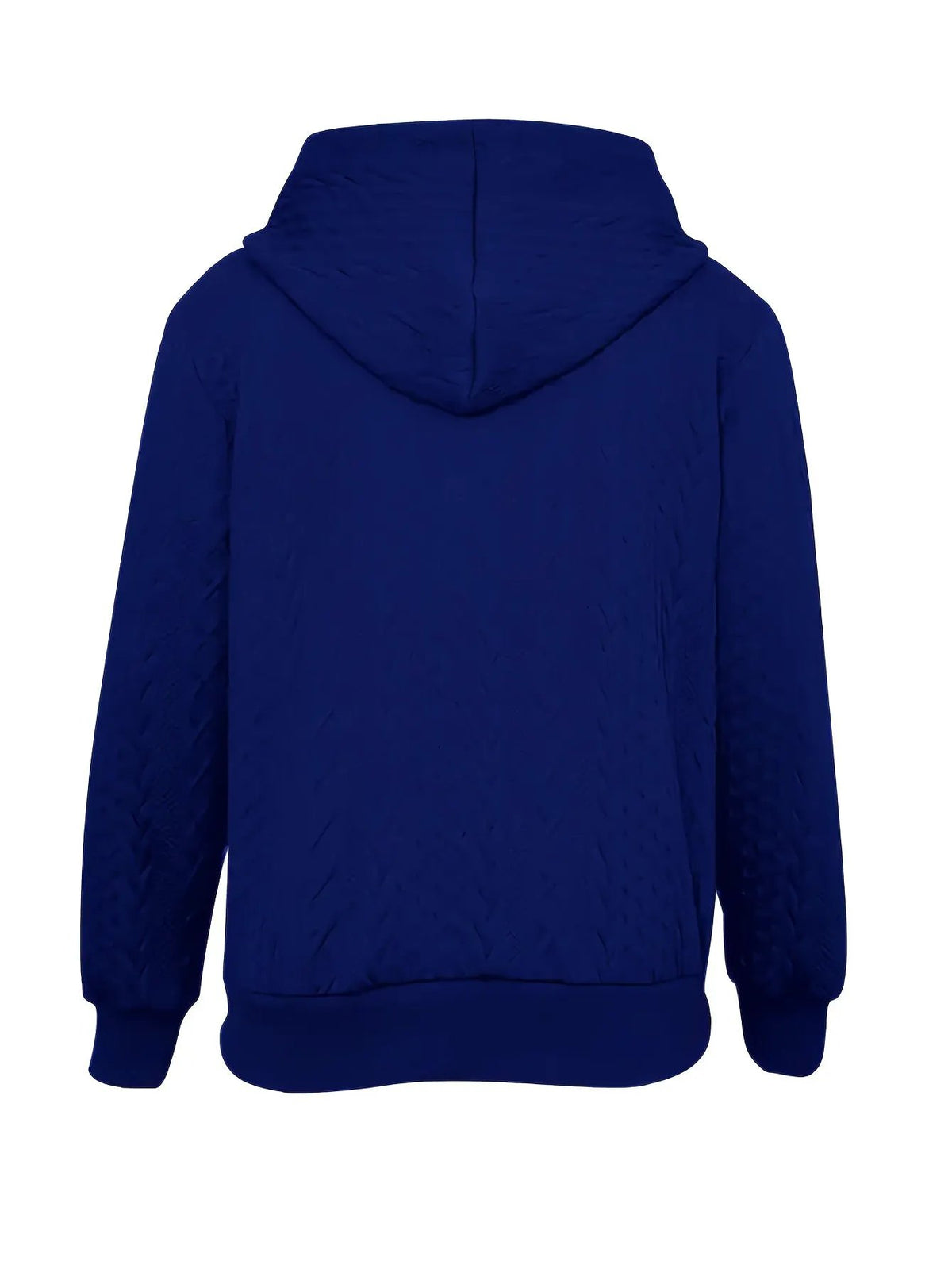 Women's Textured Zip-Up Hooded Jacket with Drawstring-Women's Coats & Jackets-Bellmaren-Blue-S-My Store