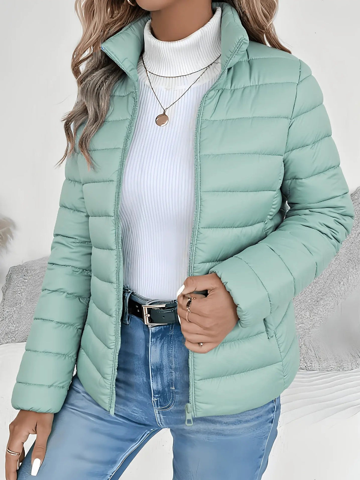 Vivienne | Lightweight Stand-Collar Puffer Jacket by My Store
