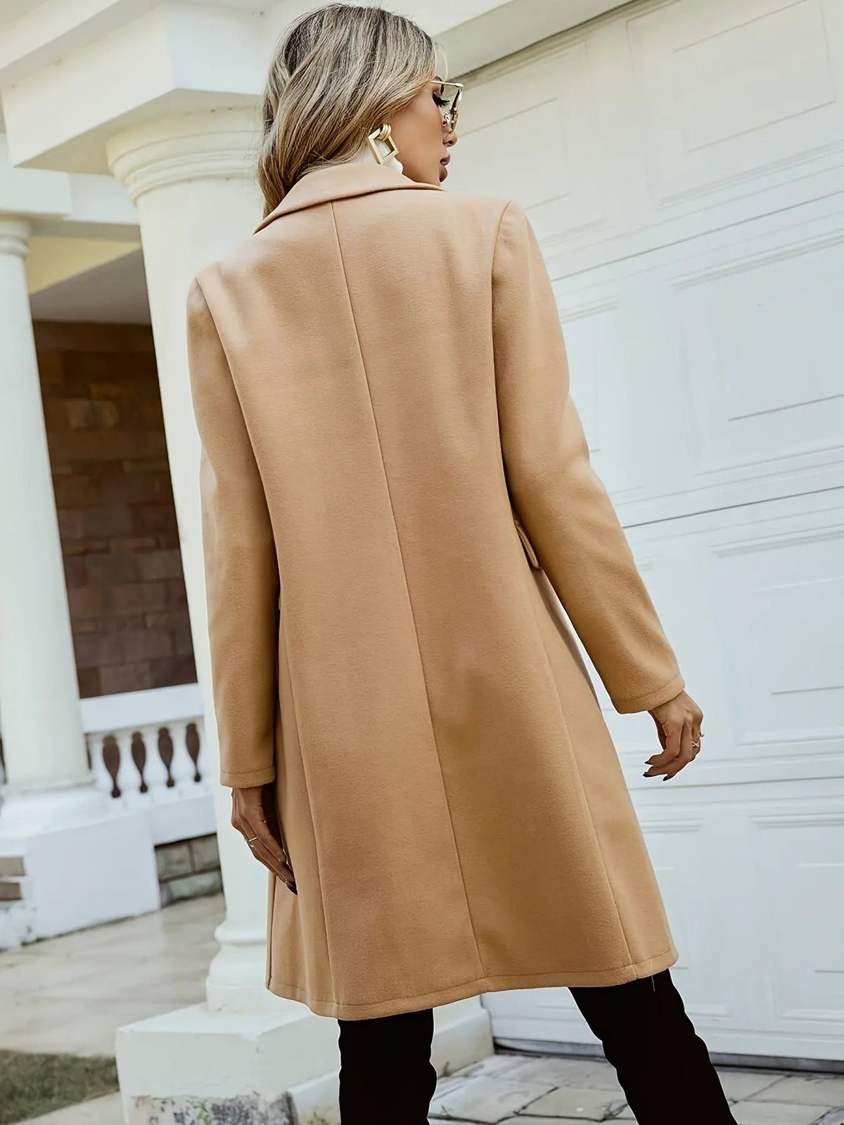 Women's Mid-Length Double-Breasted Coat-Women's Coats & Jackets-Bellmaren-Ginger-S-My Store