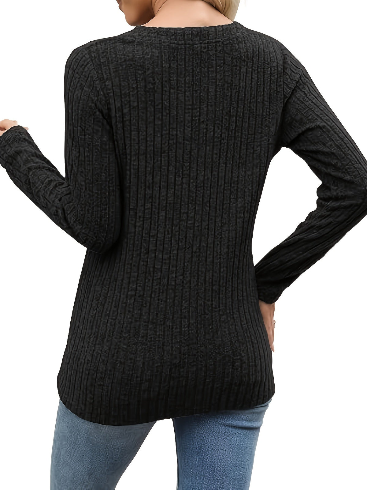 Women's Ribbed Button Neck Long Sleeve Top-Women's Sweaters-Bellmaren-Dark Green-S-My Store