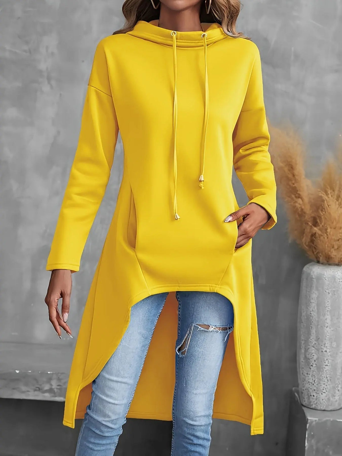 Tabitha | High-Low Drawstring Hoodie by My Store