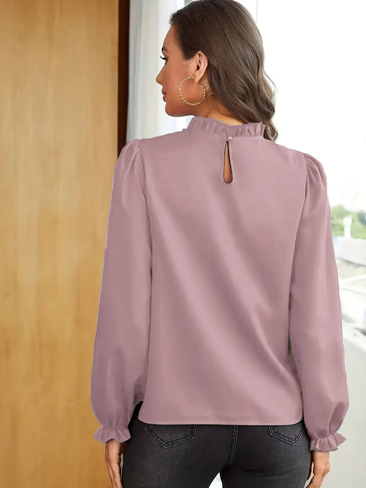 Tamsin | Ruffled High-Neck Puff Sleeve Blouse by My Store