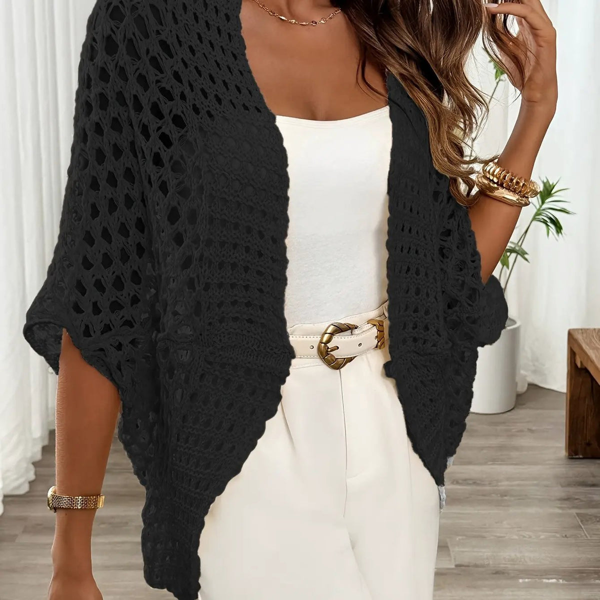 Susannah | Open-Front Batwing Cardigan by My Store