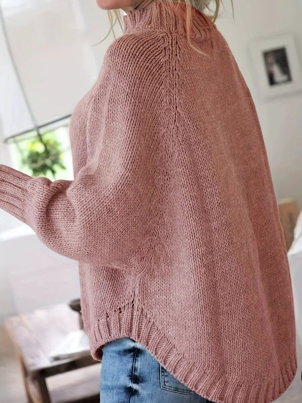 Women's Cable-Knit High-Neck Jumper - Relaxed Fit-Women's Sweaters-Bellmaren-Dark Gray-S-My Store