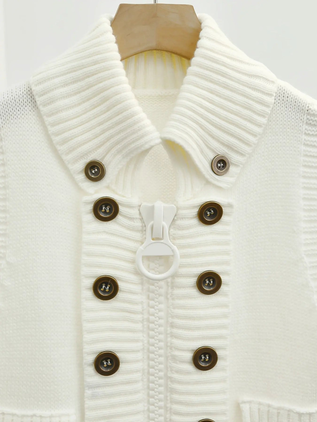 Women's Ribbed High-Collar Sleeveless Vest-Women's Vests-Bellmaren-Milky-S-My Store