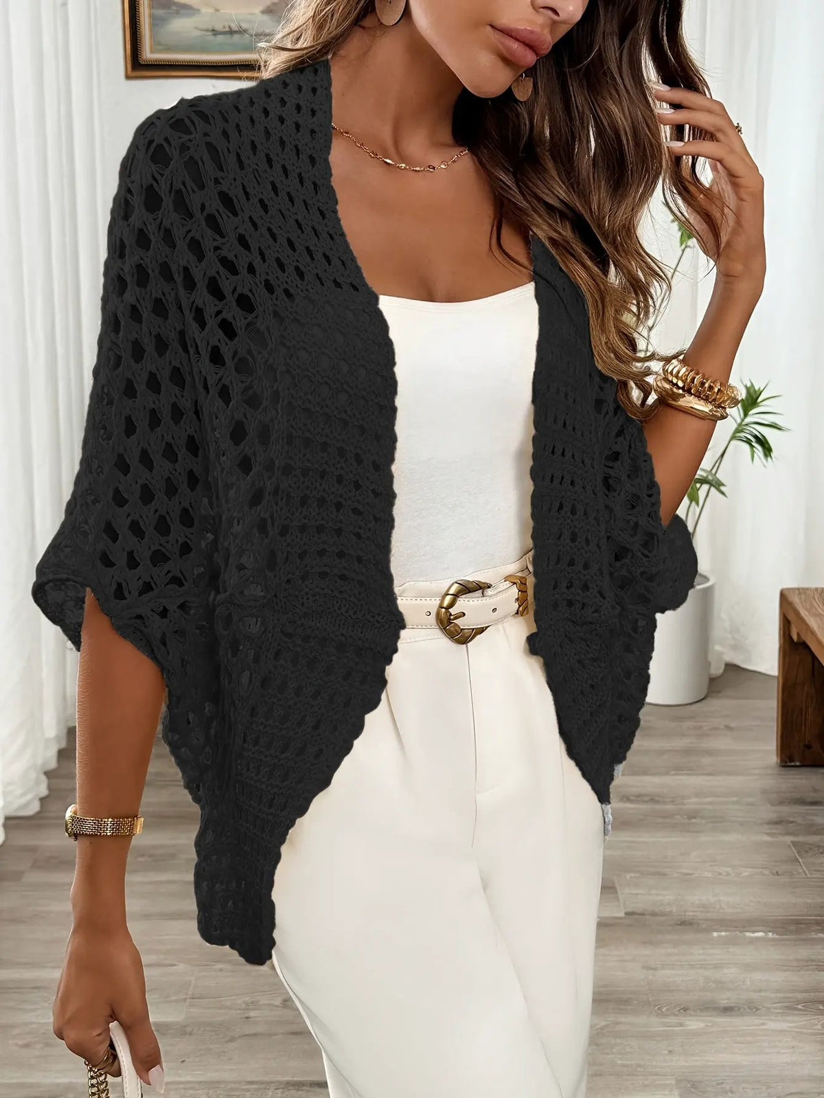 Susannah | Open-Front Batwing Cardigan by My Store