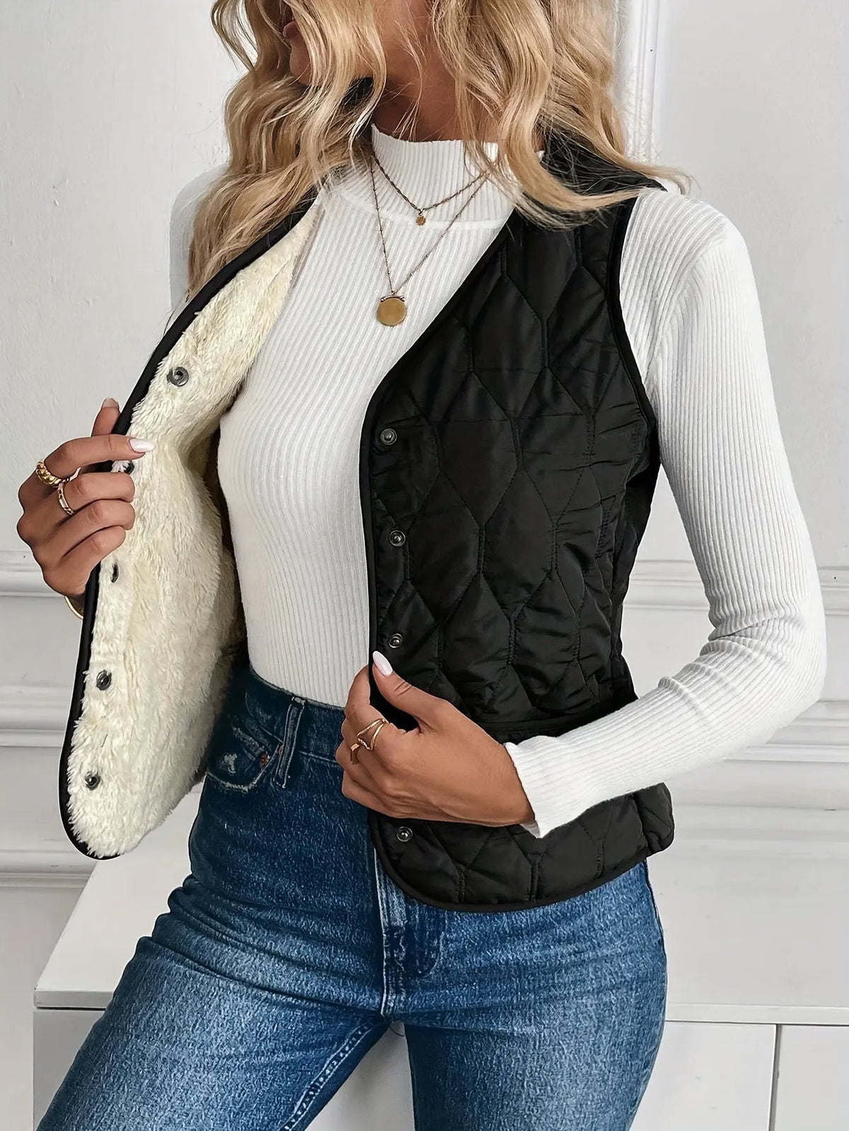 Kendra | Reversible Quilted Vest by My Store