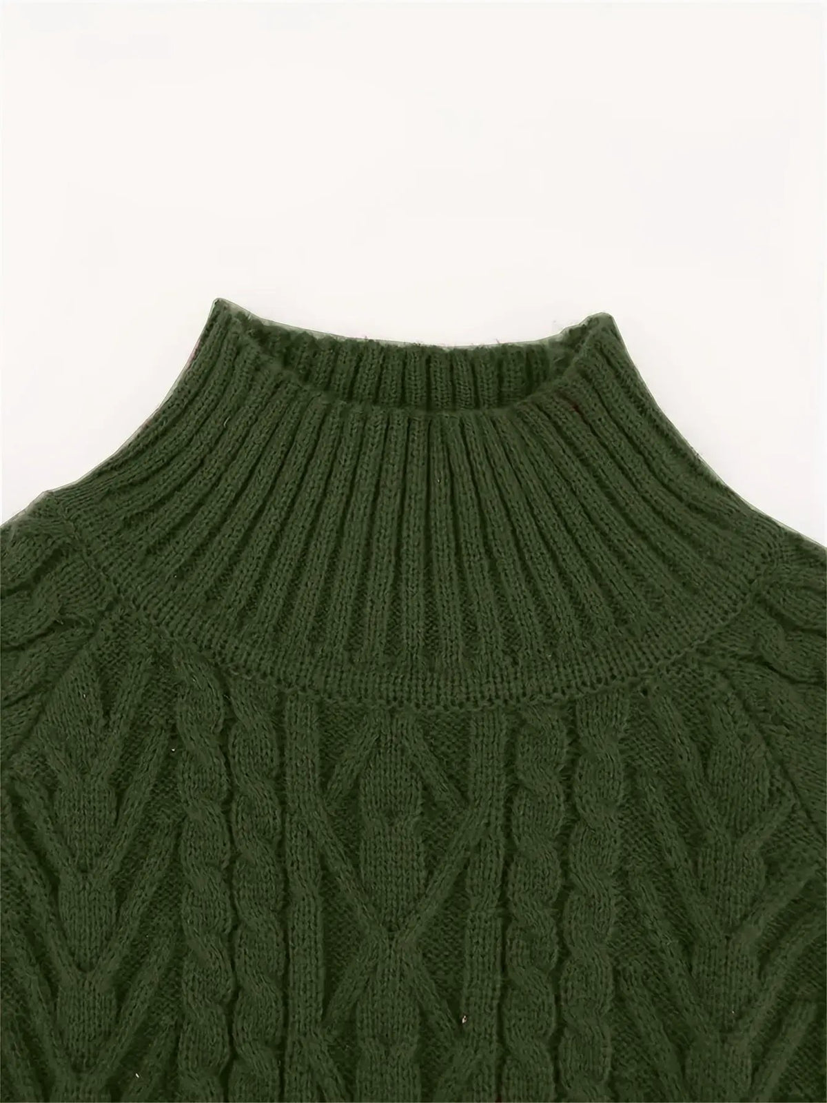 Women's Cable Knit Half Collar Sweater For Layering-Women's Sweaters-Bellmaren-Navy-S-My Store