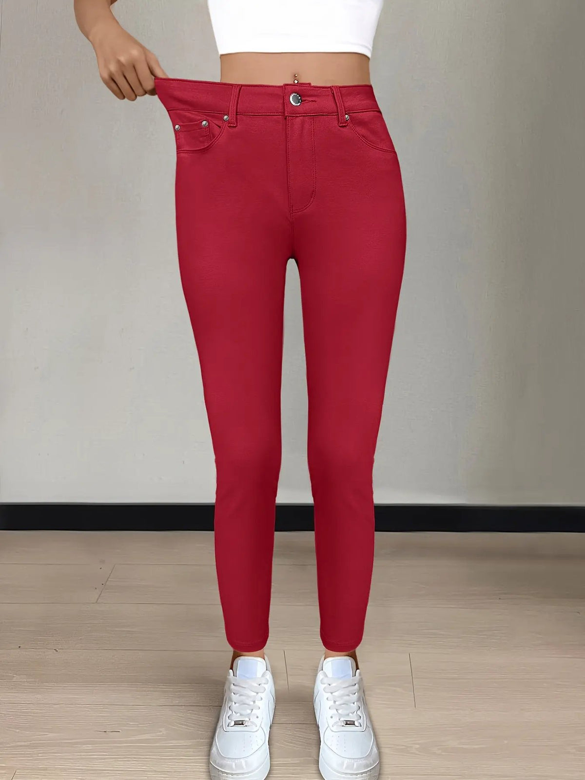 Women's High-Waist Skinny Jeans with Gentle Stretch-Women's Jeans-Bellmaren-Black-S-My Store