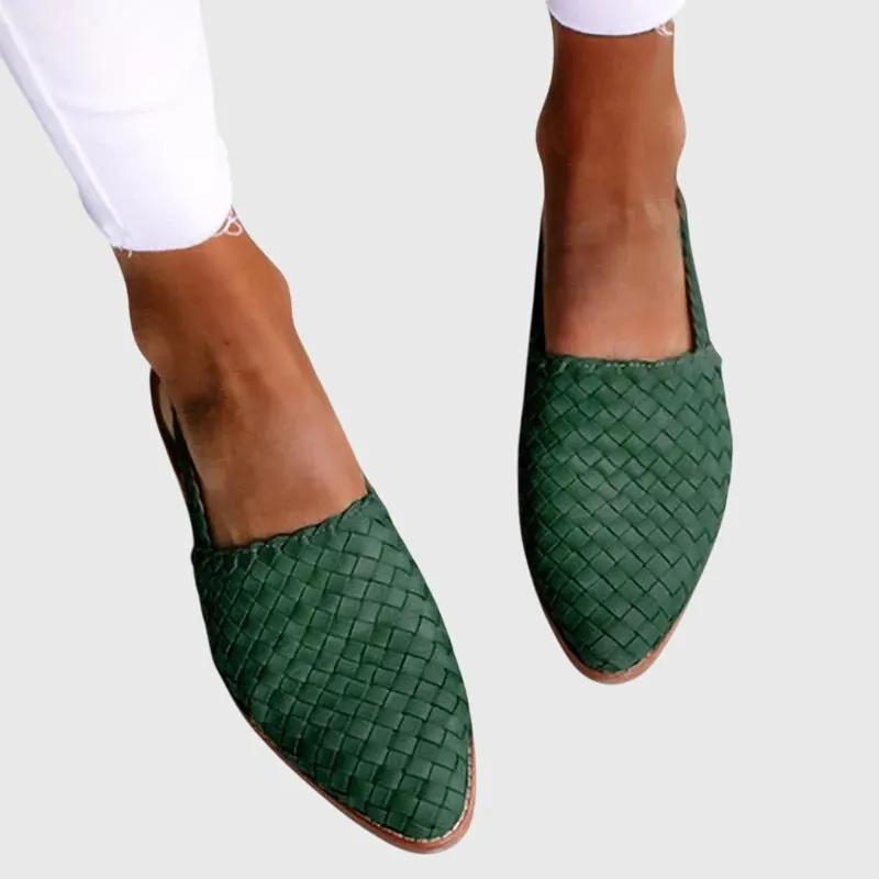 Women's Woven Pointed-Toe Flats - Slip-On Comfort by Bellmaren