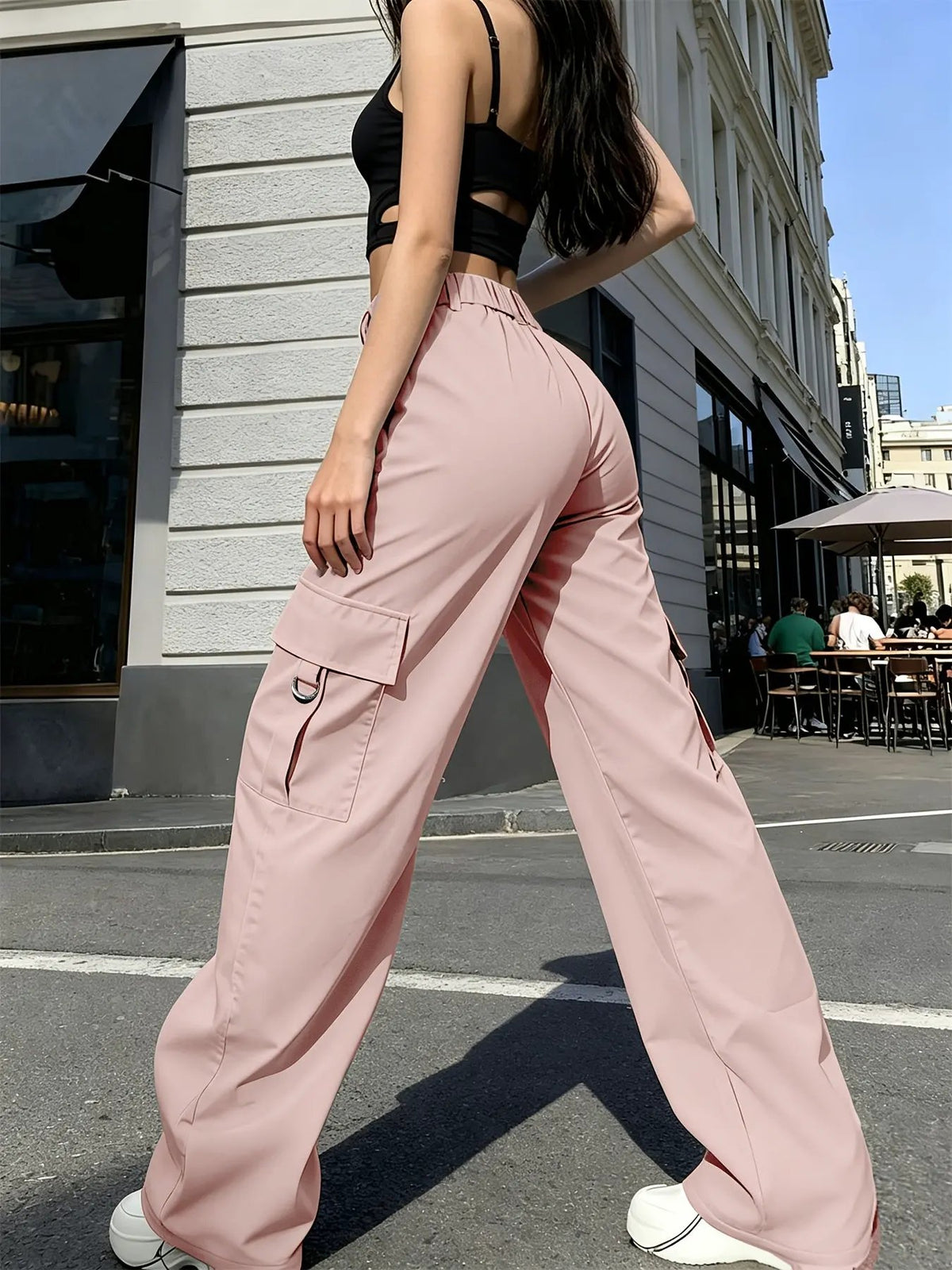 Bonnie | High-Waisted Wide-Leg Cargo Pants by My Store