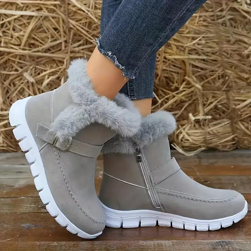 Nora | Cozy Plush-Trimmed Winter Boots by My Store