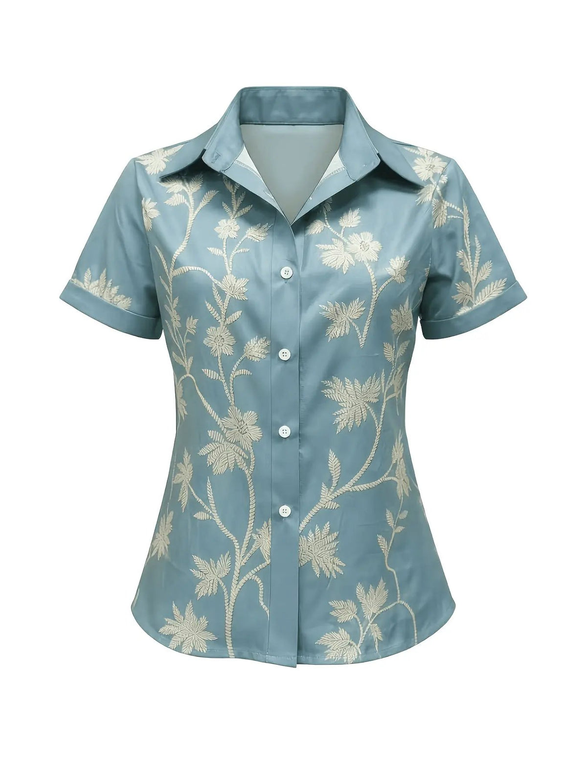 Regina | Botanical Print Shirt by My Store