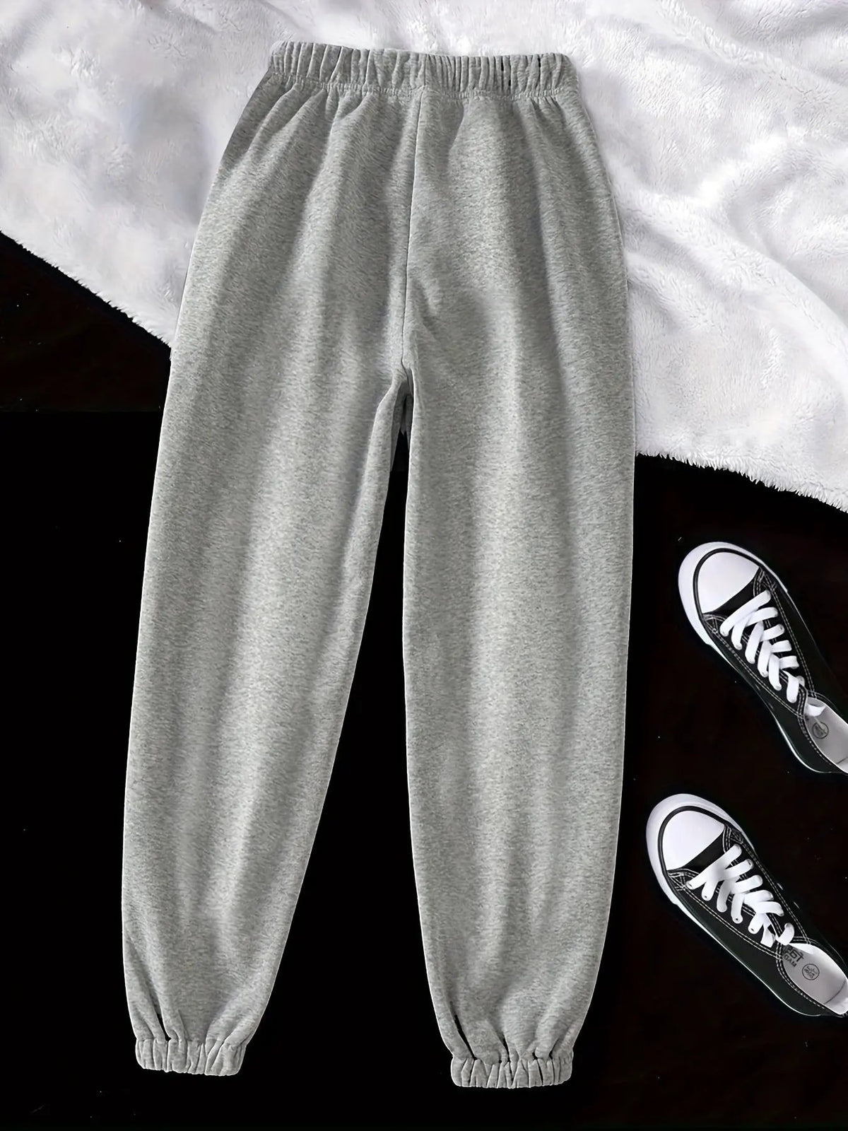 Women's Relaxed Drawstring Joggers with Cuffed Hem-Women's Joggers-Bellmaren-Light Grey-XS-My Store