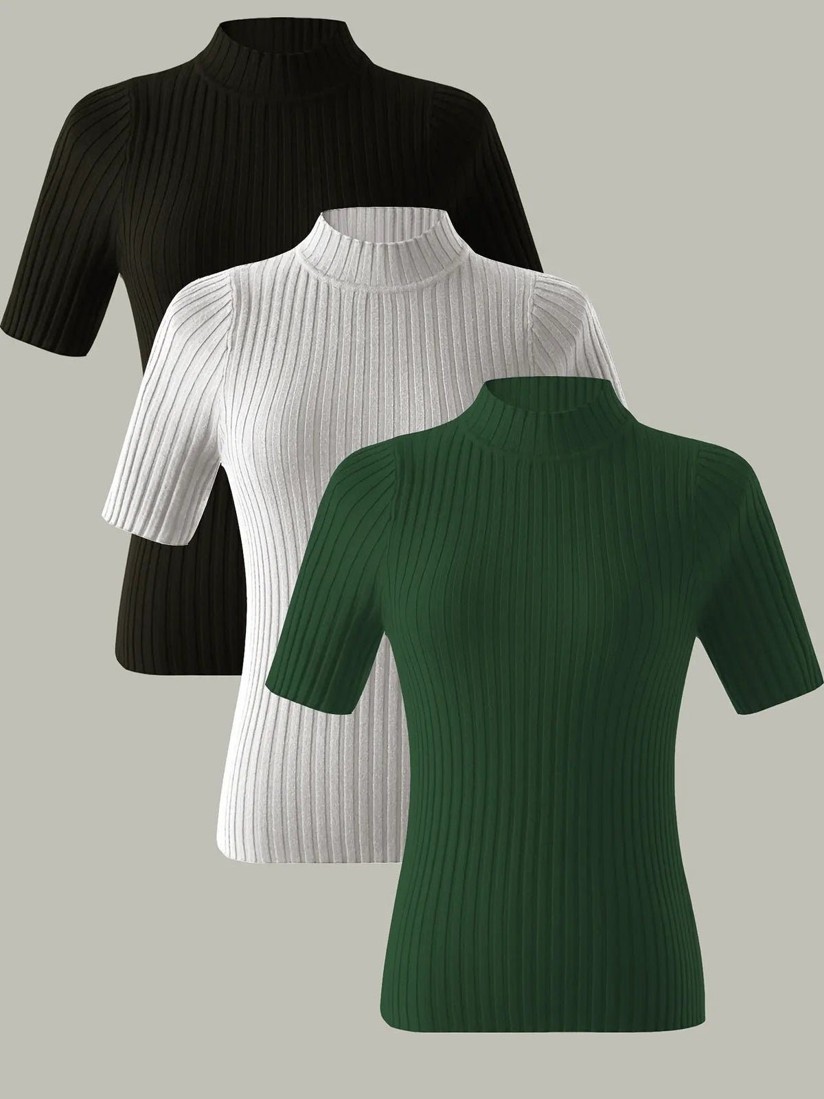Women's Ribbed Mock Neck Top - Slim Profile-Women's Sweaters-Bellmaren-Fuchsia-One Size-My Store