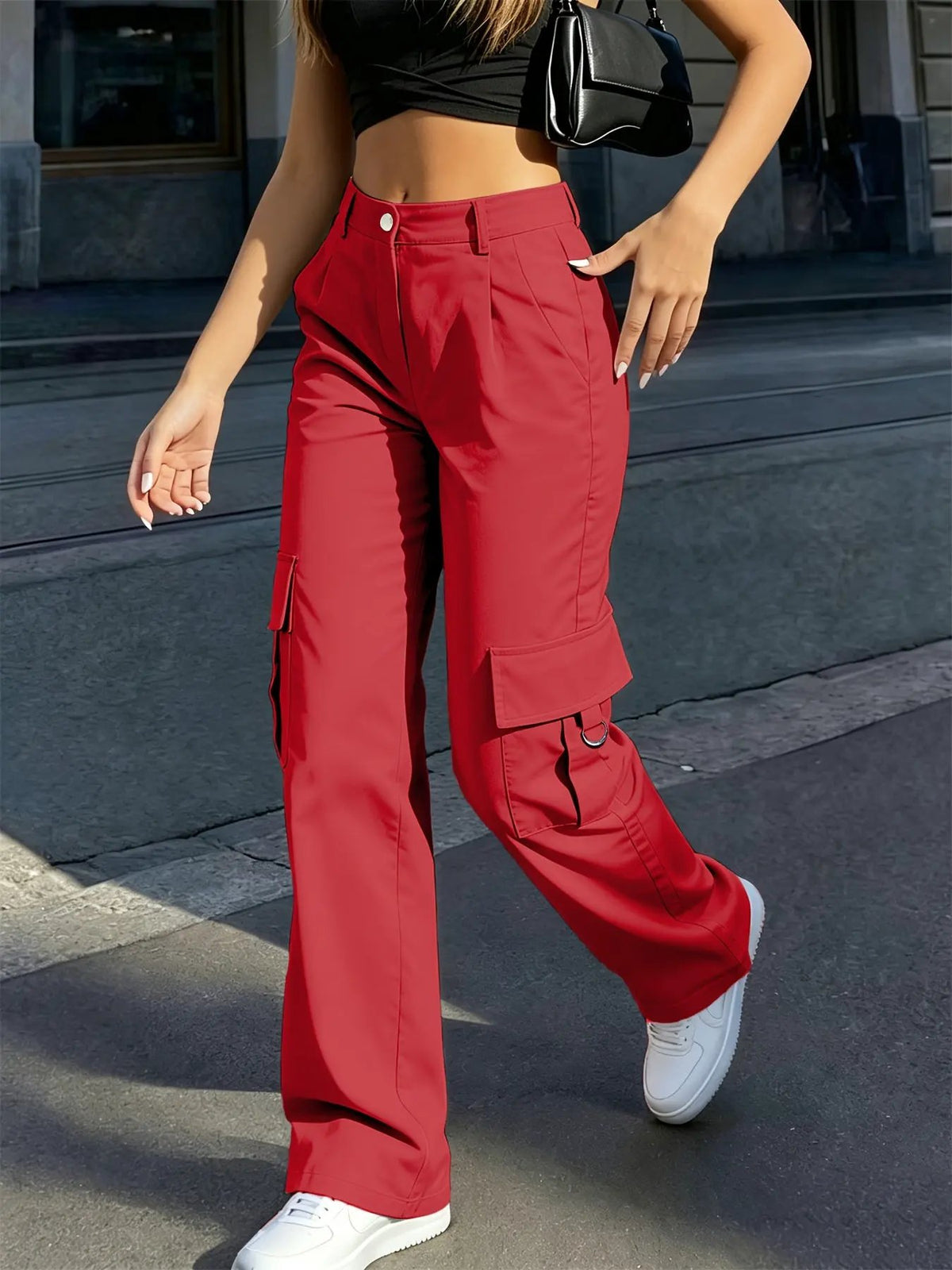 Bonnie | High-Waisted Wide-Leg Cargo Pants by My Store