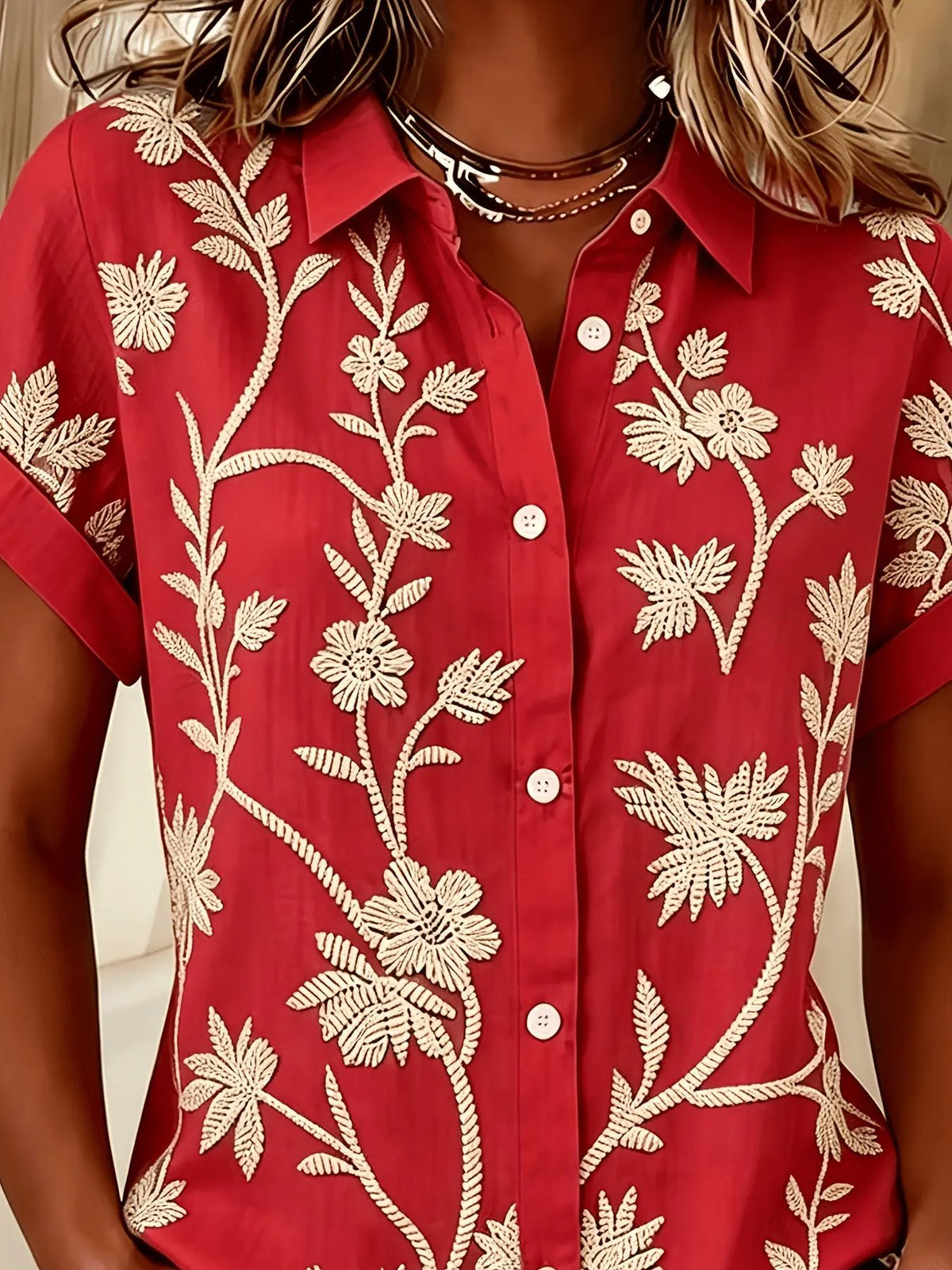 Regina | Botanical Print Shirt by My Store
